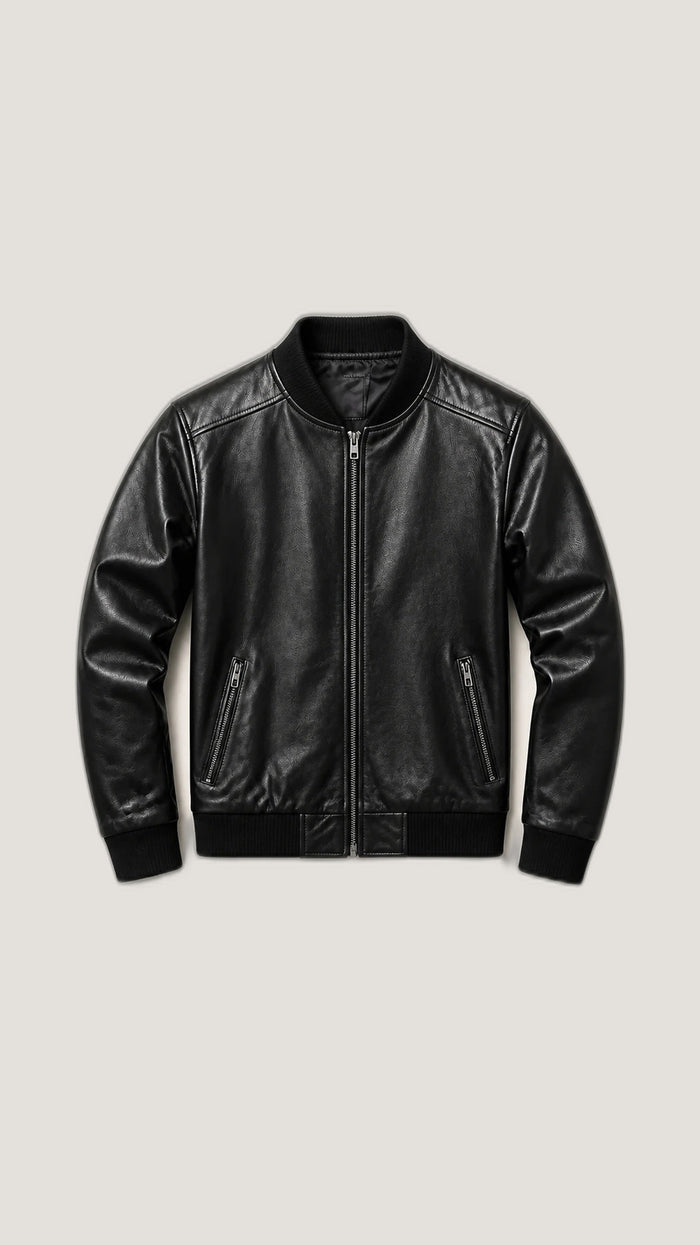 Sheepskin Bomber Jacket — 100% Genuine Leather